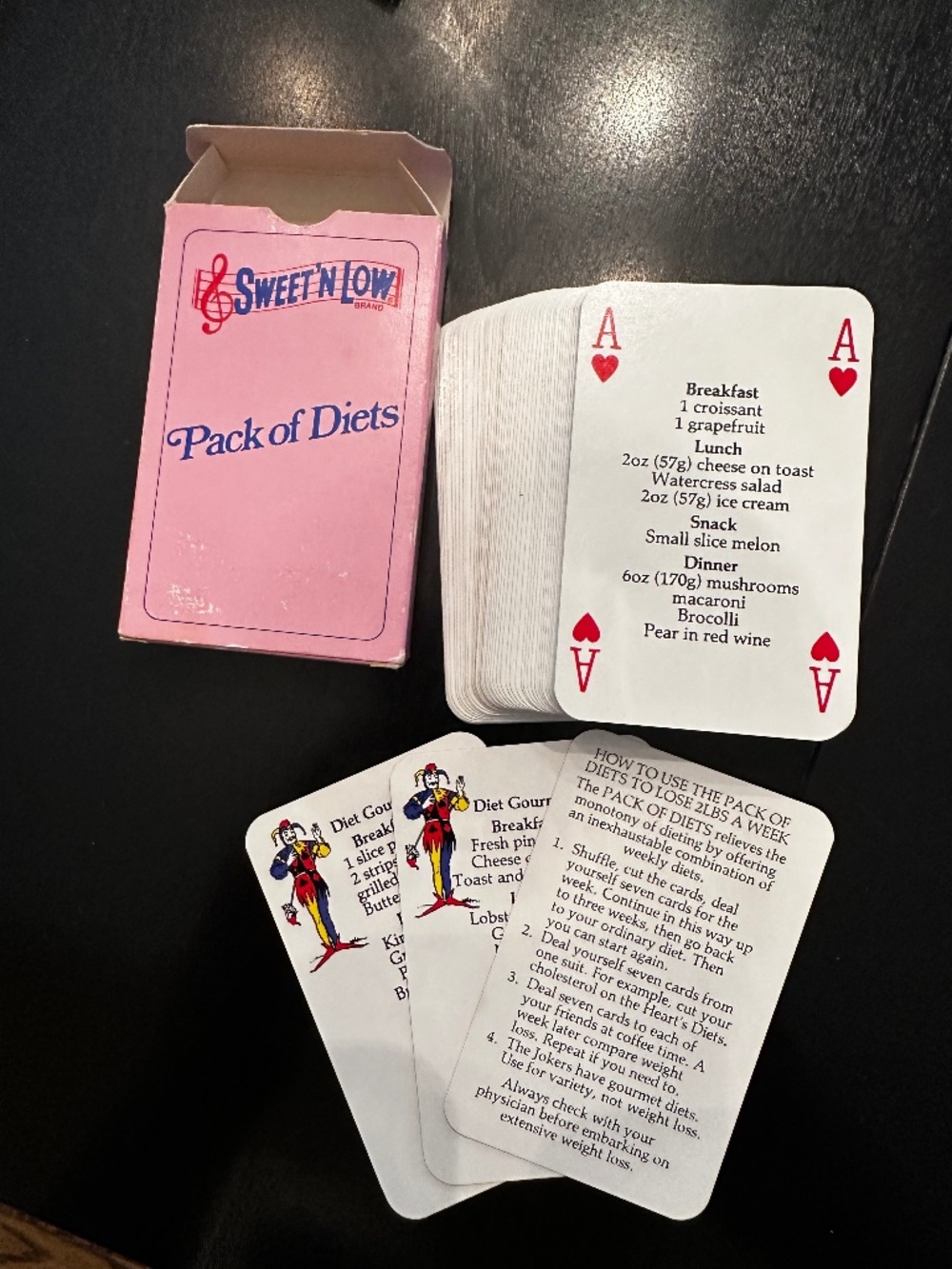 Vintage 1984 SWEET 'N LOW Pack-of-Diets Lose 2lbs A Week Playing Cards Pristine